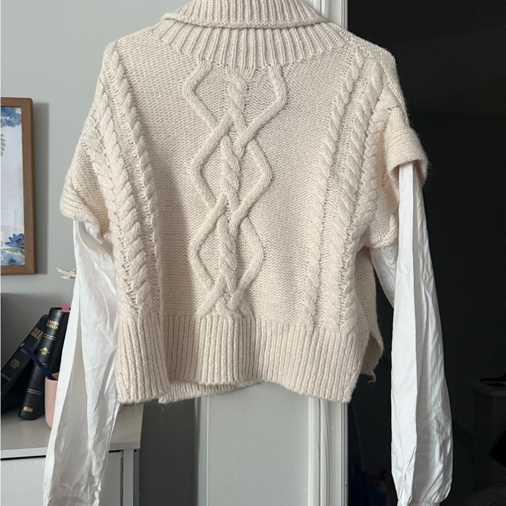 Love Tree Cream Chunky Knit Turtleneck Sweater